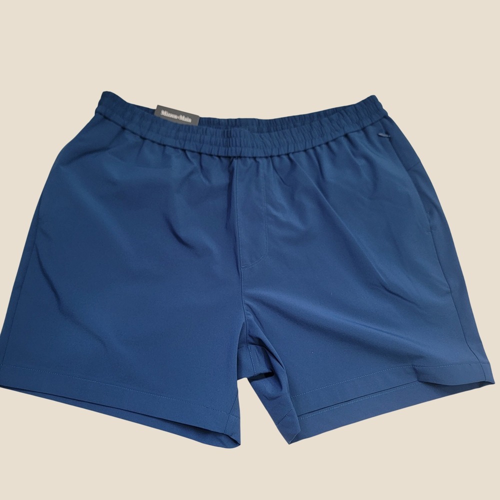 NEW Mizzen+Main Helmsman Slim Fit Blue Performance Shorts 1BO-1758 Mens LG 5" - Picture 2 of 8